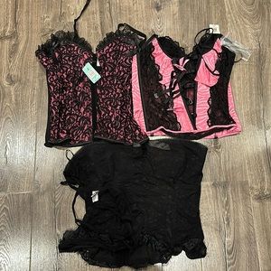Selling lingerie corsets all three